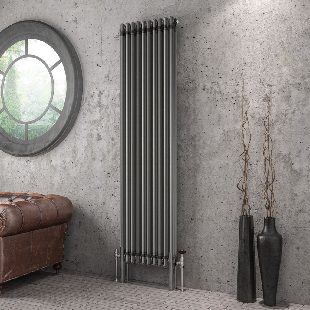 Imperia 3 Column Radiator 1800 x 470mm - Bare Metal-1
