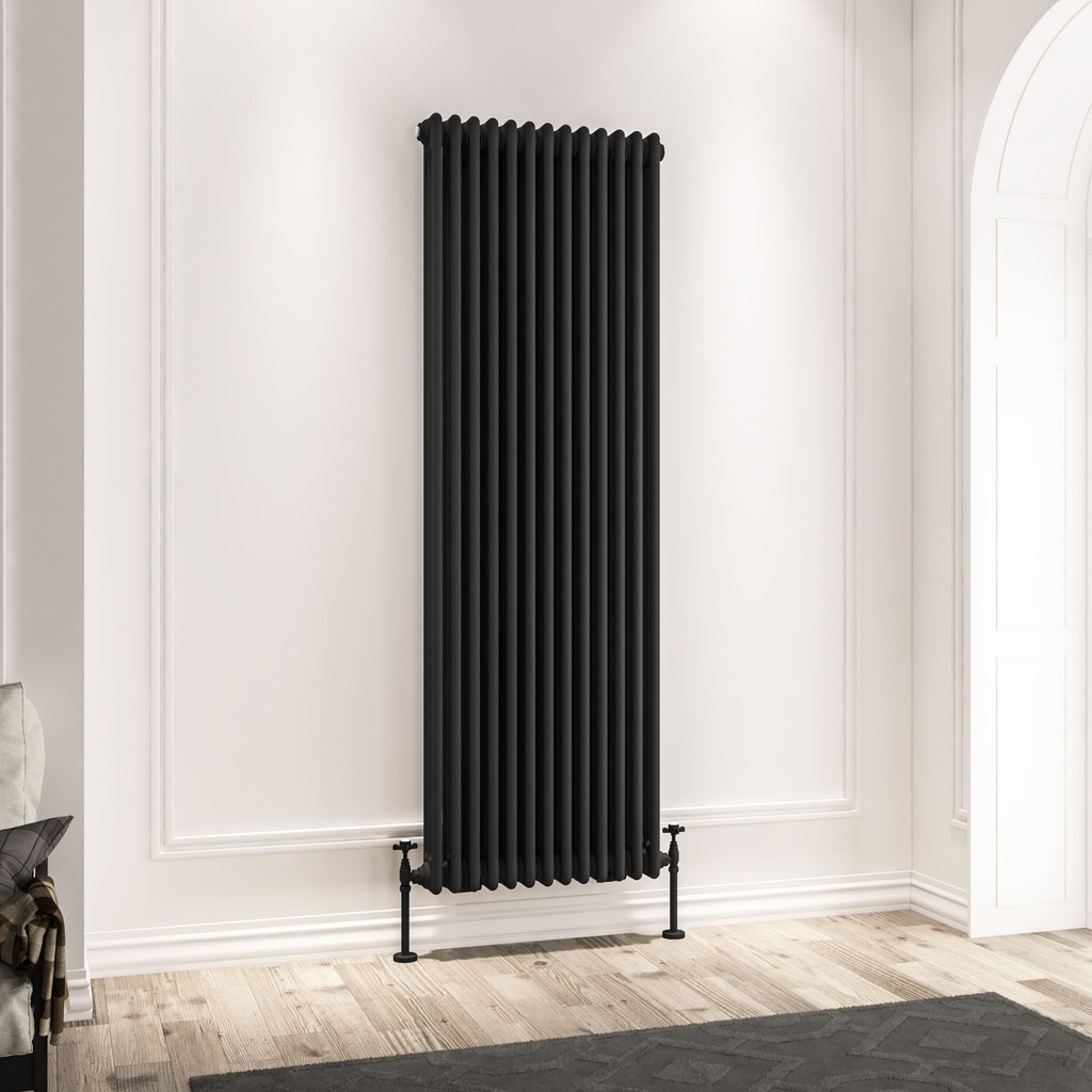 Imperia 3 Column Radiator 1800 x 605mm - Matt Black-1