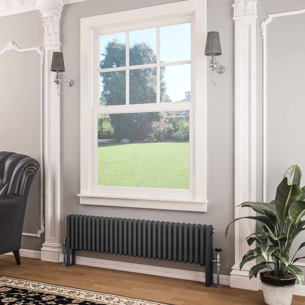 Imperia 3 Column Radiator 300 x 1370mm - Matt Anthracite-1