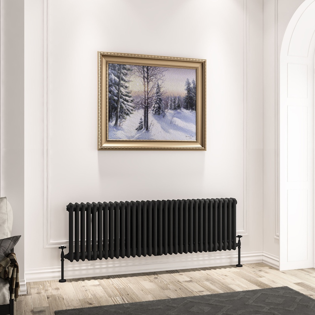 Imperia 3 Column Radiator 450 x 1460mm - Matt Black-1