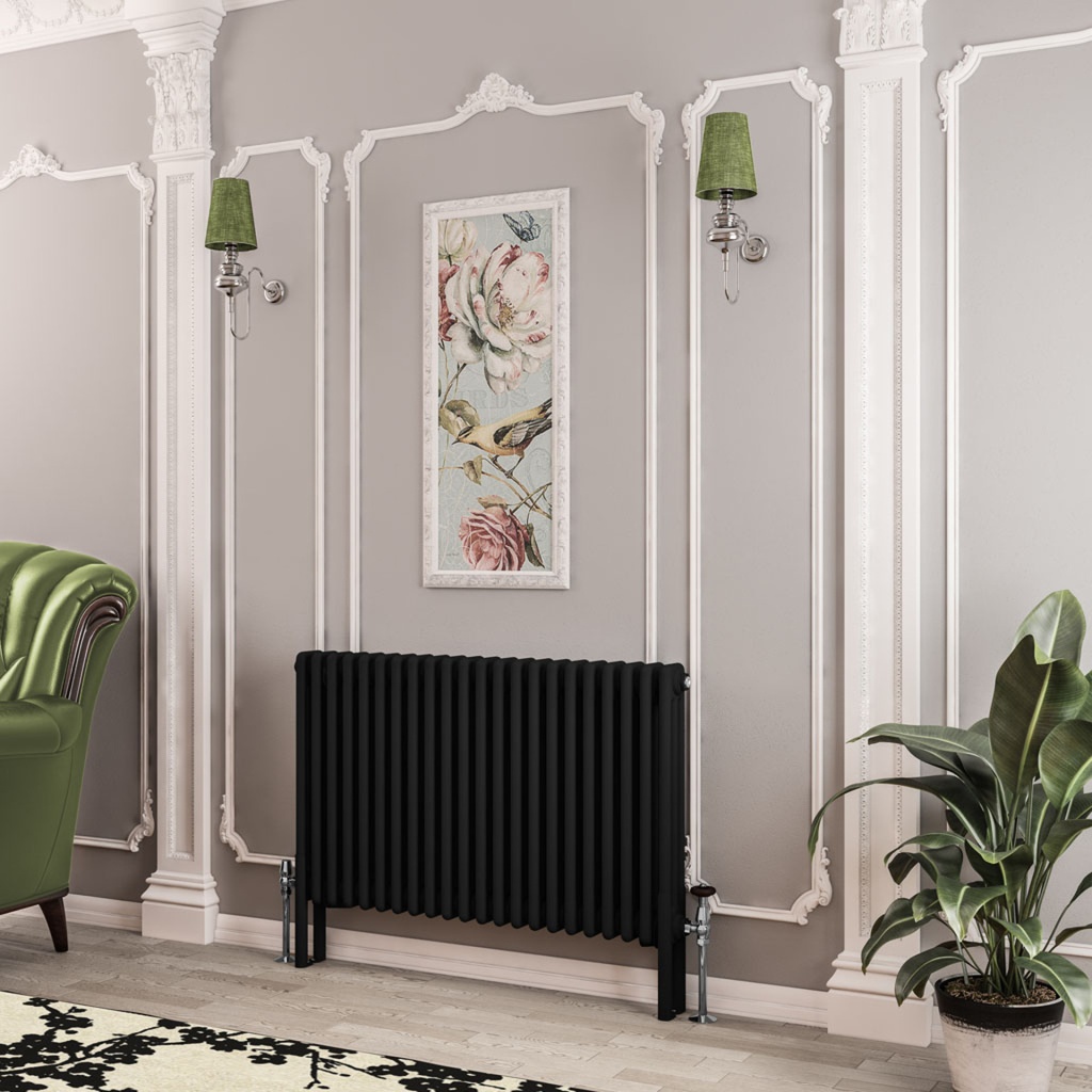 Imperia 3 Column Radiator 600 x 1010mm - Matt Black-2