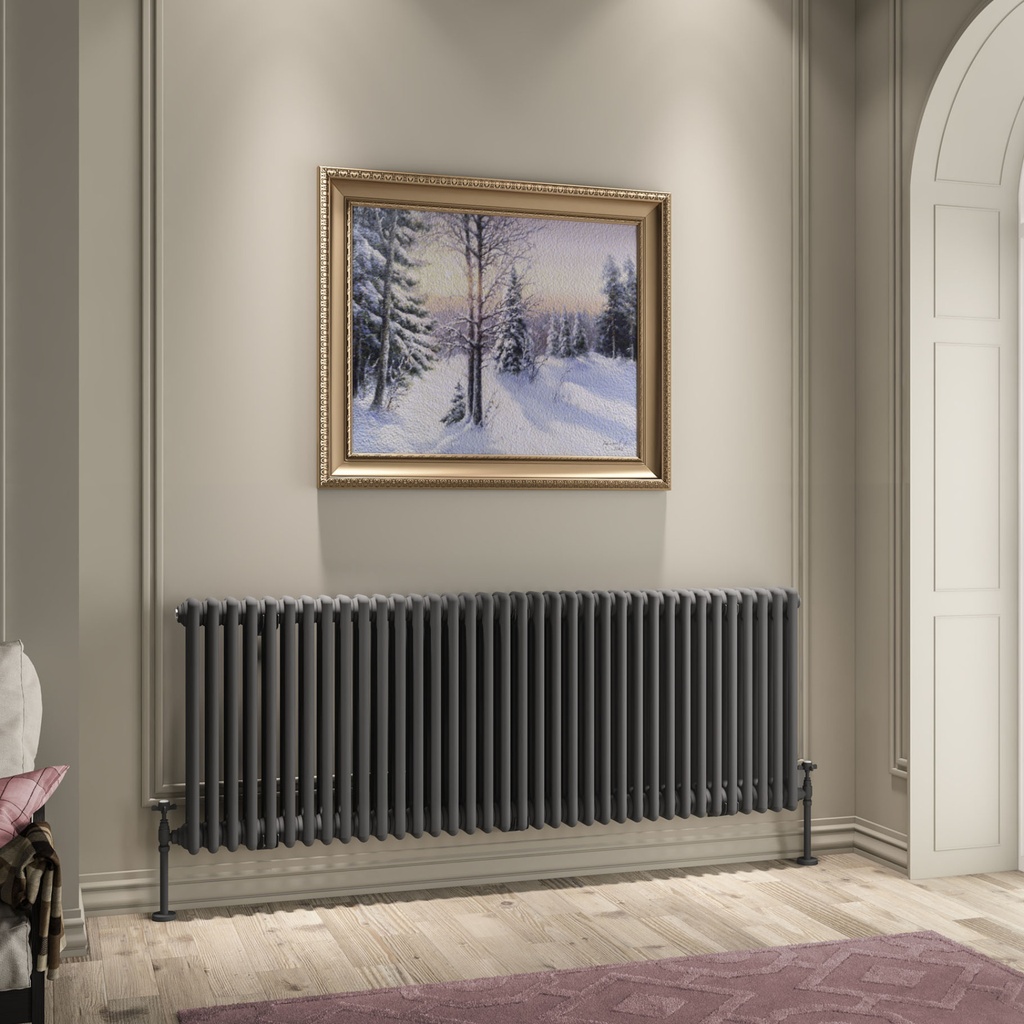 Imperia 3 Column Radiator 600 x 1640mm - Matt Anthracite-1