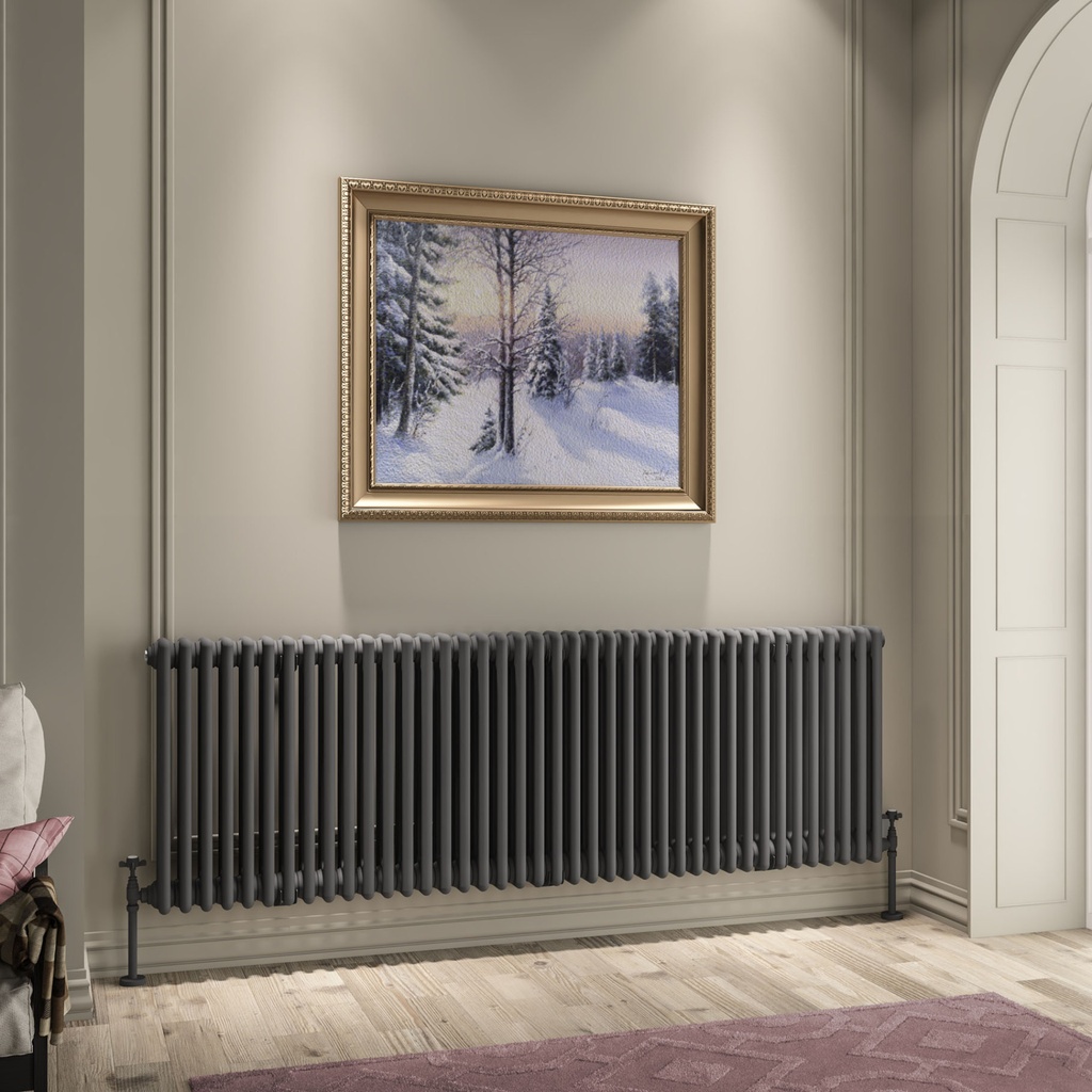 Imperia 3 Column Radiator 600 x 1820mm - Matt Anthracite-1