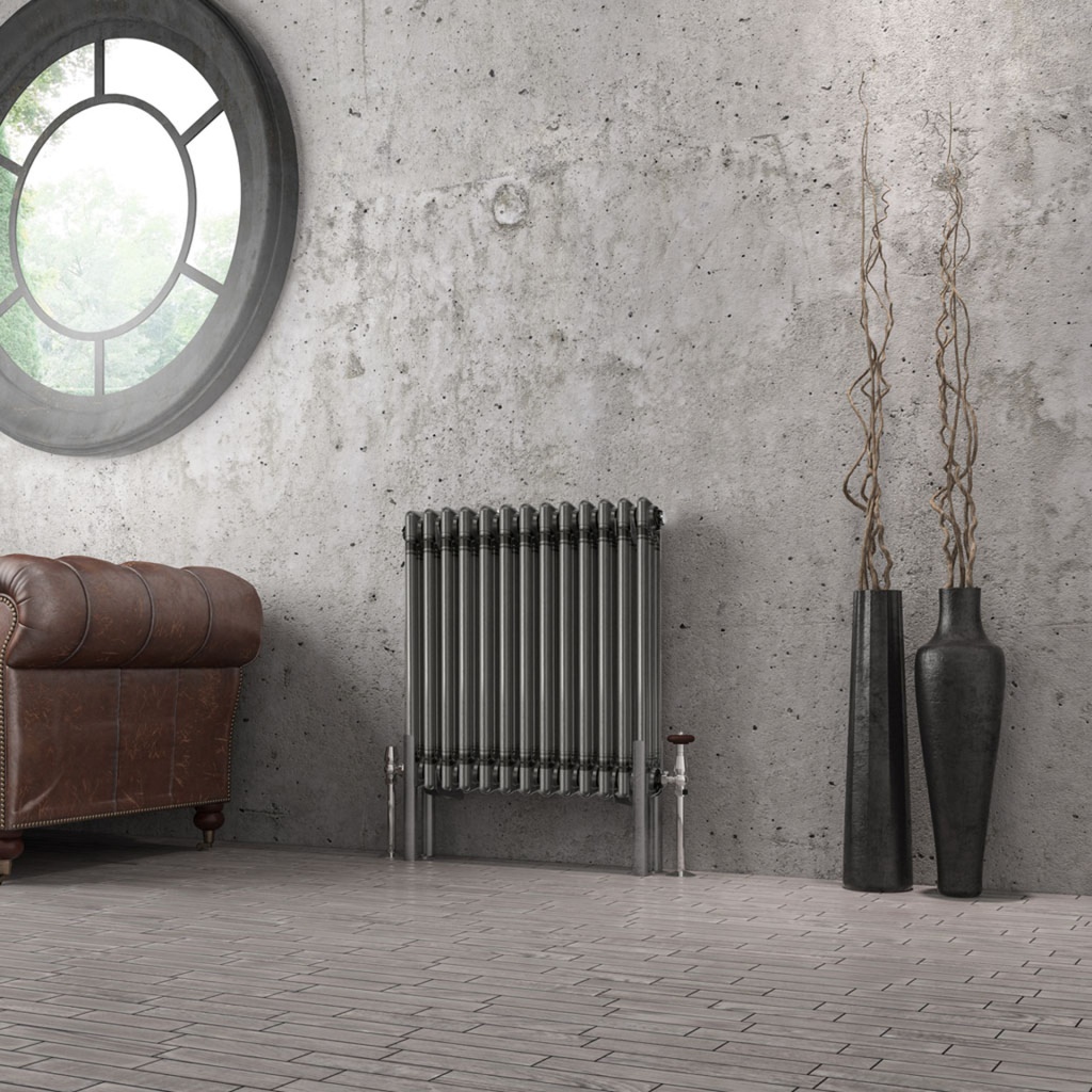 Imperia 3 Column Radiator 600 x 605mm - Bare Metal-1