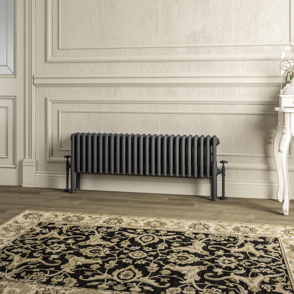 Imperia 4 Column Radiator 300 x 1145mm - Matt Anthracite-1