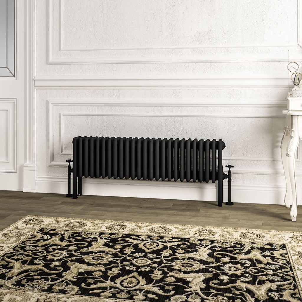 Imperia 4 Column Radiator 300 x 1145mm - Matt Black-1