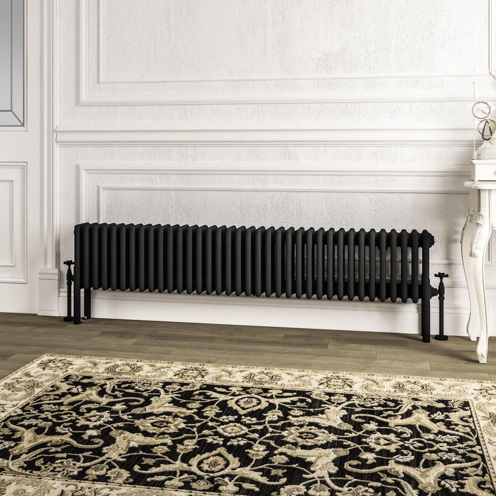 Imperia 4 Column Radiator 300 x 1640mm - Matt Black-1