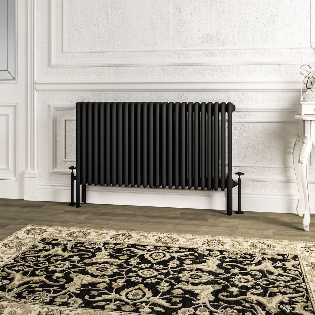 Imperia 4 Column Radiator 600 x 1145mm - Matt Black-1