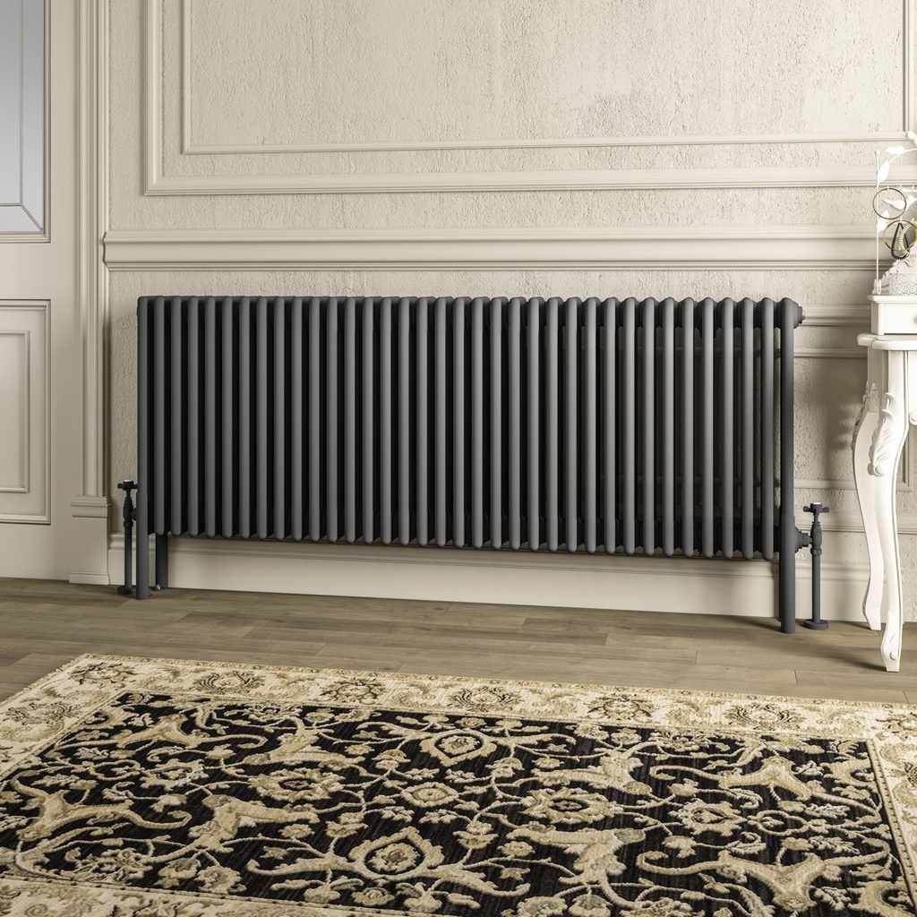 Imperia 4 Column Radiator 600 x 1640mm - Matt Anthracite-1