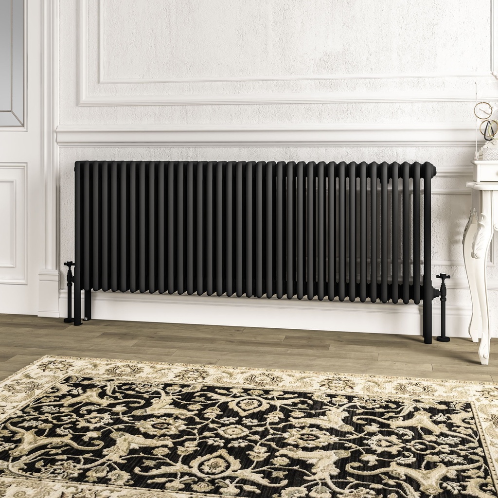 Imperia 4 Column Radiator 600 x 1640mm - Matt Black-1