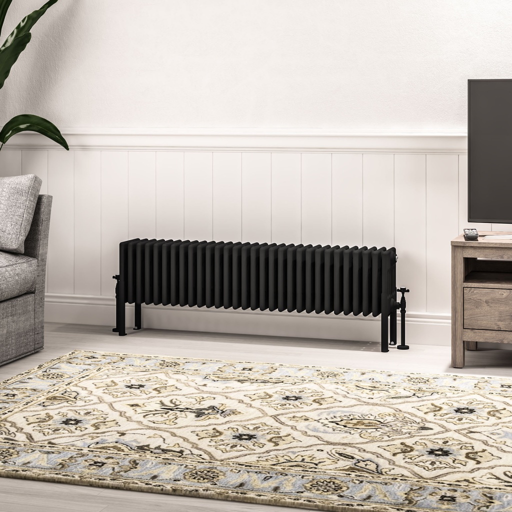 Imperia 6 Column Radiator 300 x 1370mm - Matt Black-1