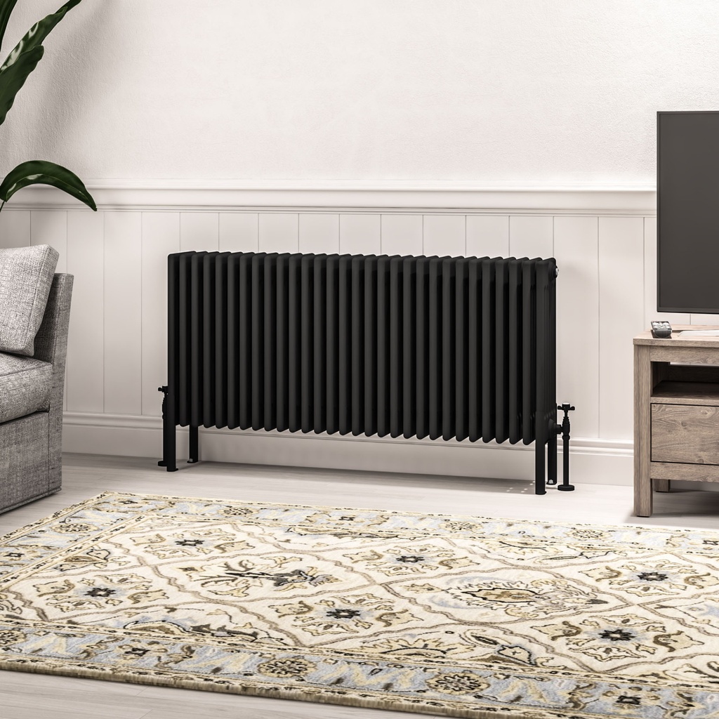 Imperia 6 Column Radiator 600 x 1370mm - Matt Black-1