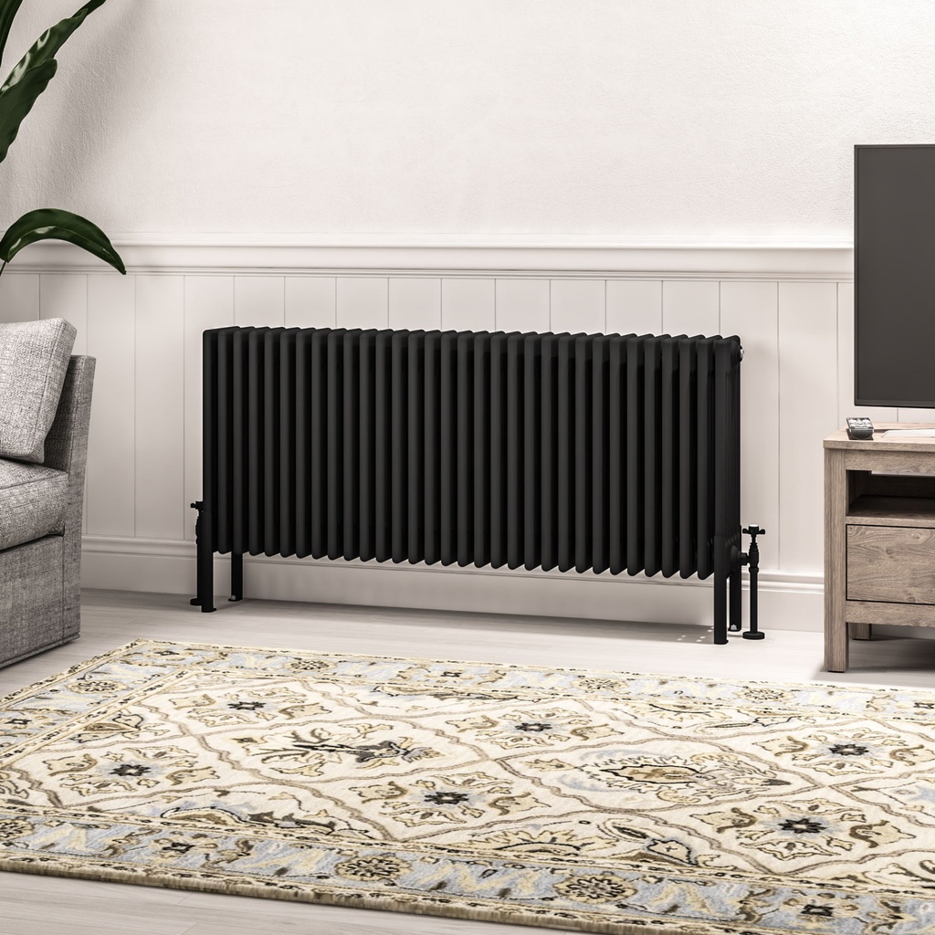 Imperia 6 Column Radiator 600 x 1460mm - Matt Black-1