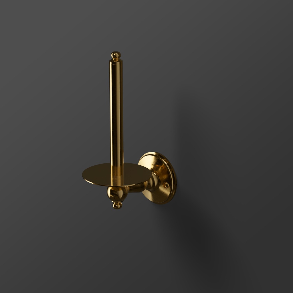 Stockholm Spare Toilet Roll Holder - Polished Brass-1