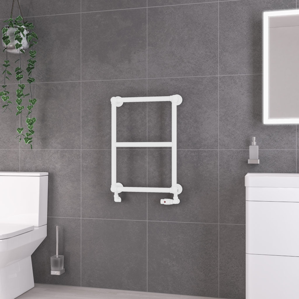 Stour 690 x 500 Towel Rail - Matt White-1