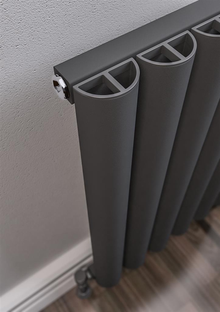 Kelmscott 1800 x 485mm Aluminium Radiator - Matt Anthracite-1