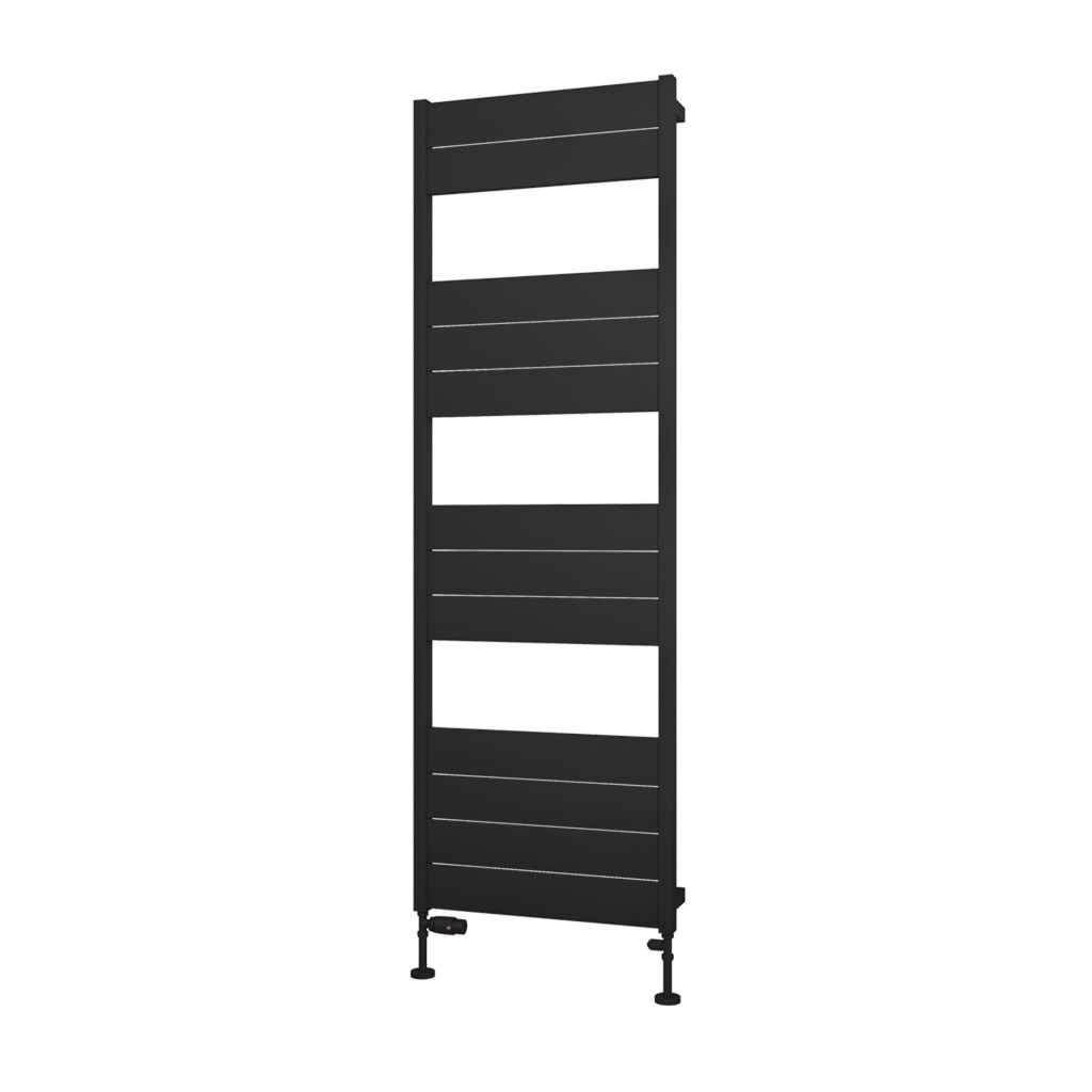 Kingswood Slimline 1820 x 600 Aluminium Towel Rail - Matt Black-1