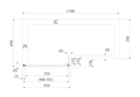 L shaped Bath Screen Right Handed - Brushed Brass-1