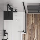 L shaped Bath Screen Right Handed - Matt Black-1