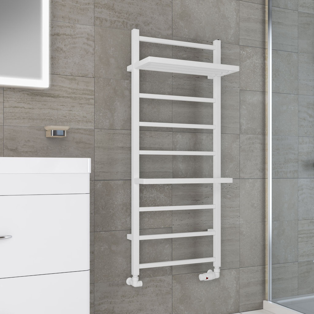 Launton Designer Towel Rail 1200 x 500mm - Matt White-2