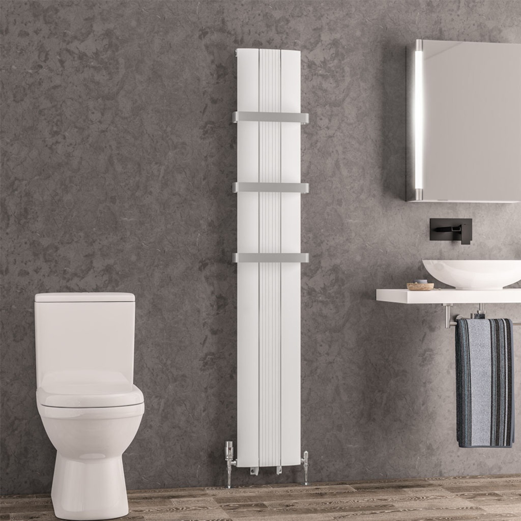 Trent 1800 x 280 Aluminium Radiator - Matt White-1