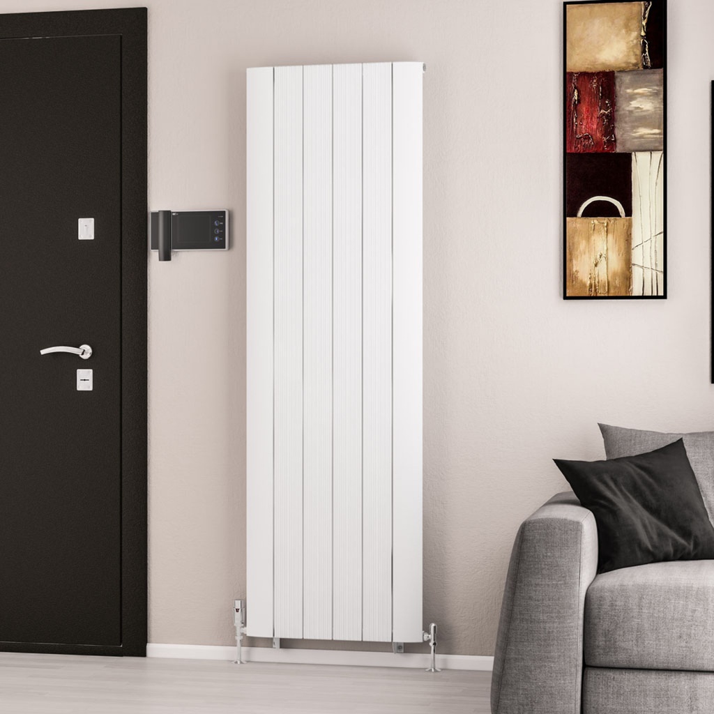 Trent 1800 x 565 Aluminium Radiator - Matt White-2