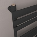 Tunstall 1600 x 500mm Towel Rail - Matt Black-2
