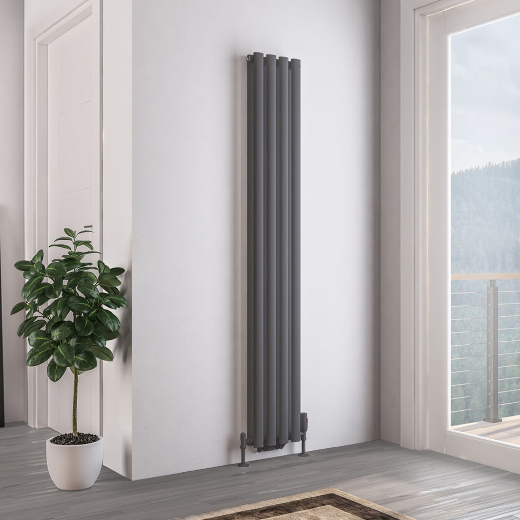 Tunstall Double 1800 x 280mm Radiator - Matt Anthracite-1