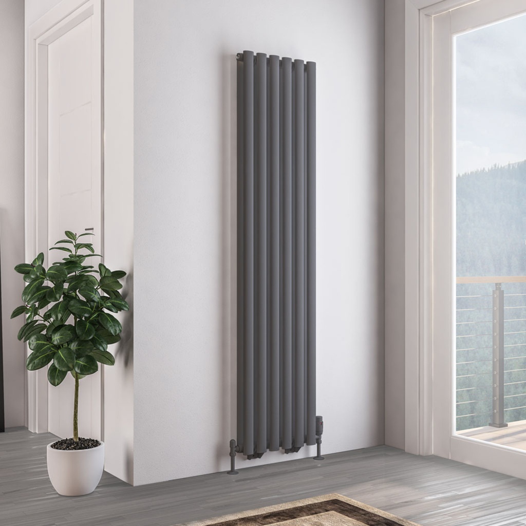 Tunstall Double 1800 x 420mm Radiator - Matt Anthracite-1