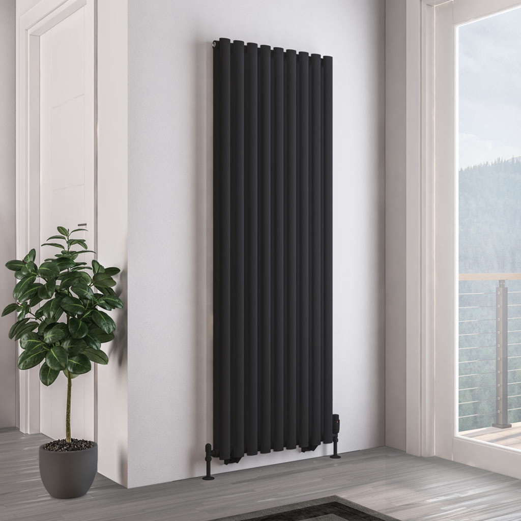 Tunstall Double 1800 x 630mm Radiator - Matt Black-1