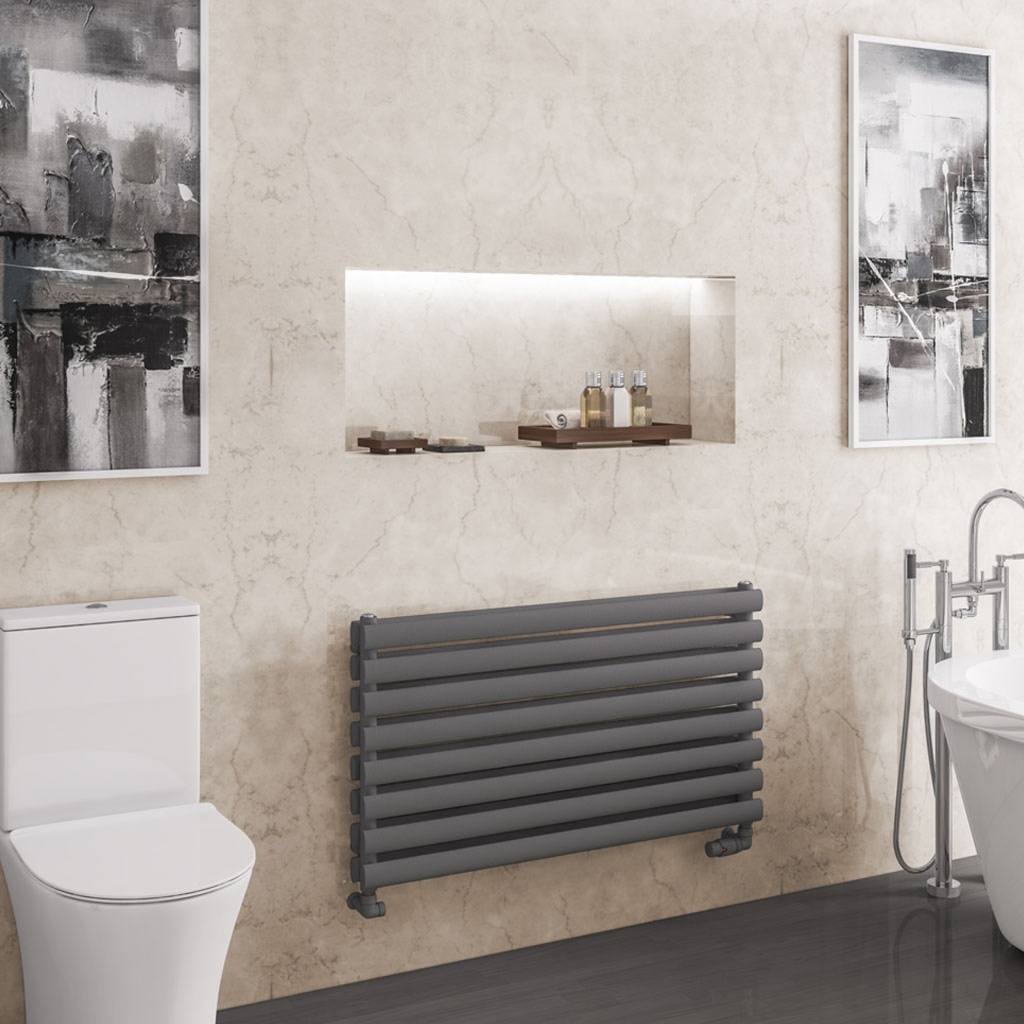 Tunstall Double 560 x 1000mm Towel Rail - Matt Anthracite-1
