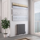 Tunstall Double 600 x 589mm Radiator - Matt Anthracite-1