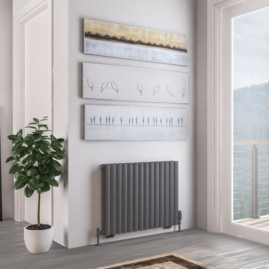 Tunstall Double 600 x 825mm Radiator - Matt Anthracite-1