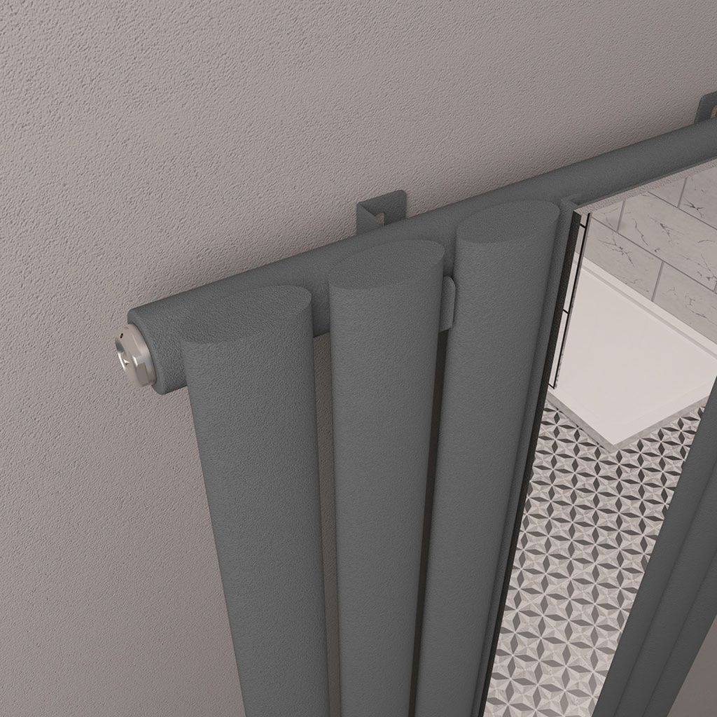 Tunstall Mirror 1800 x 380mm Radiator - Matt Anthracite-2