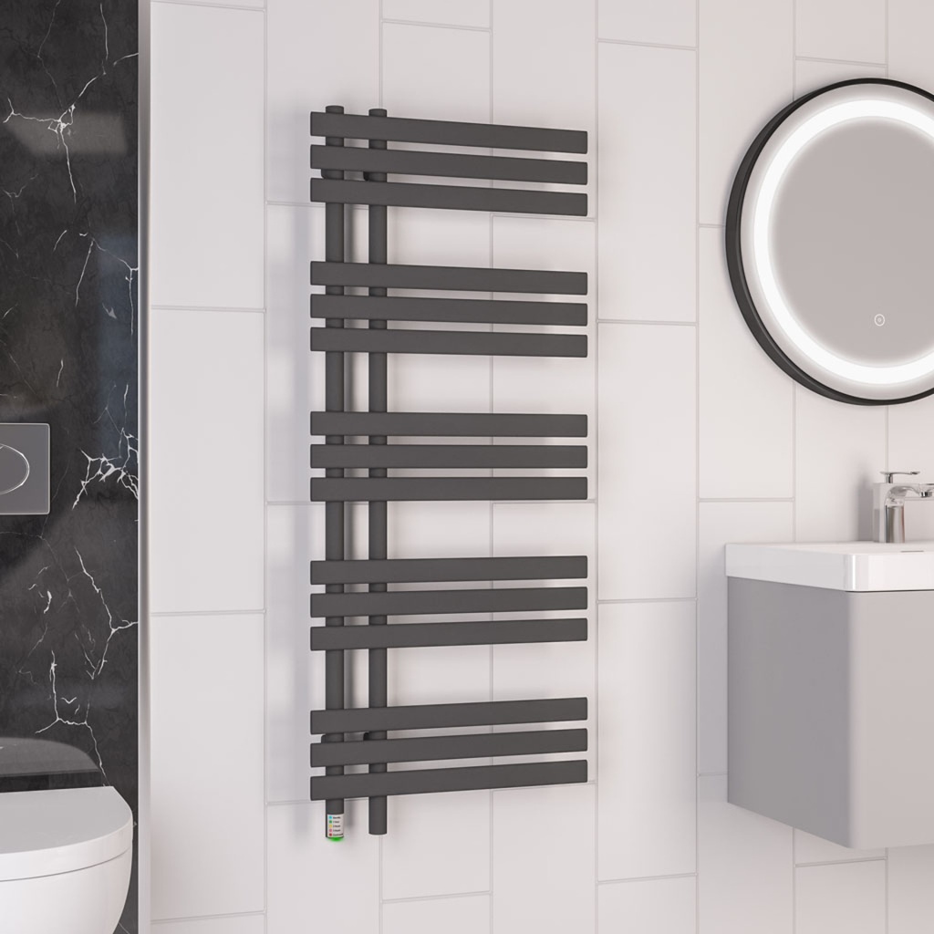 Loddon Dry Element Towel Rail 1200 x 500mm - Matt Anthracite-1