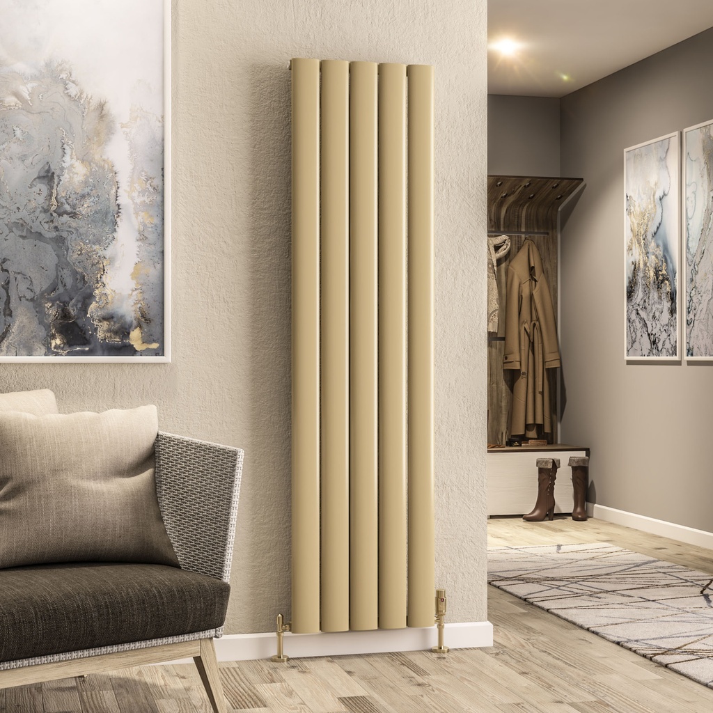 Malmesbury 1800 x 470 Aluminium Radiator - Brass Effect-1