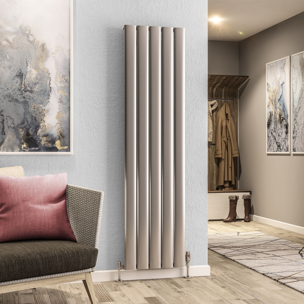 Malmesbury 1800 x 470 Aluminium Radiator - Silver Effect-2