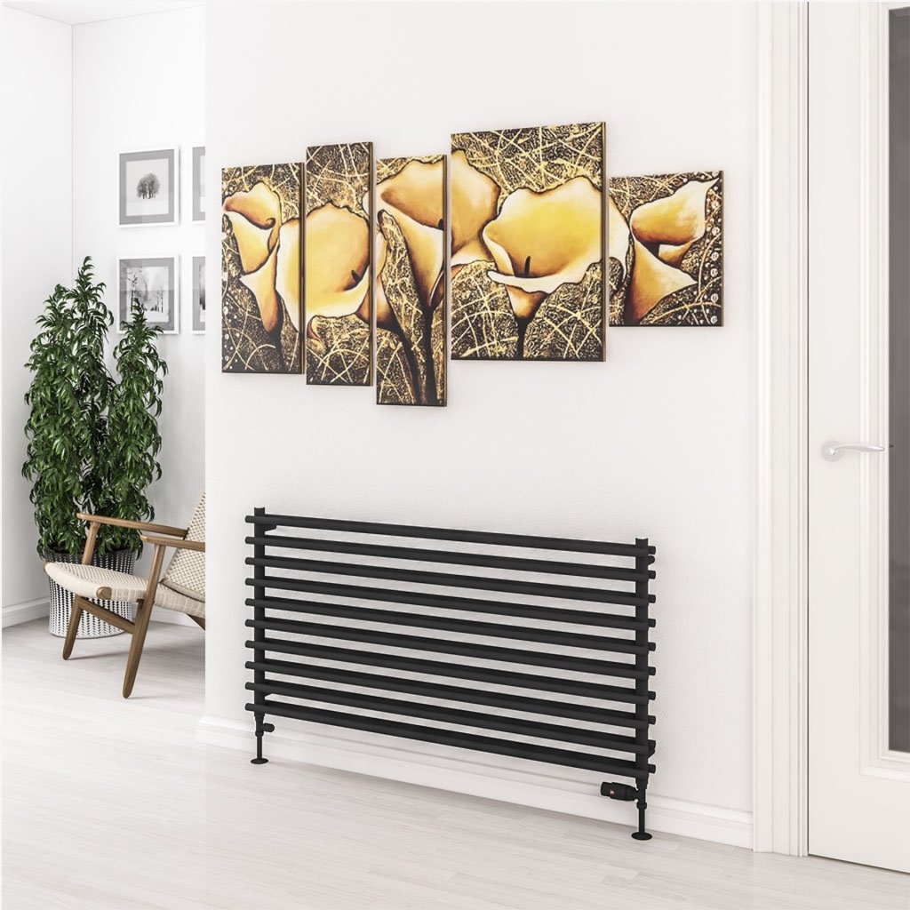 Murano 600 x 1200mm Radiator - Matt Black-2