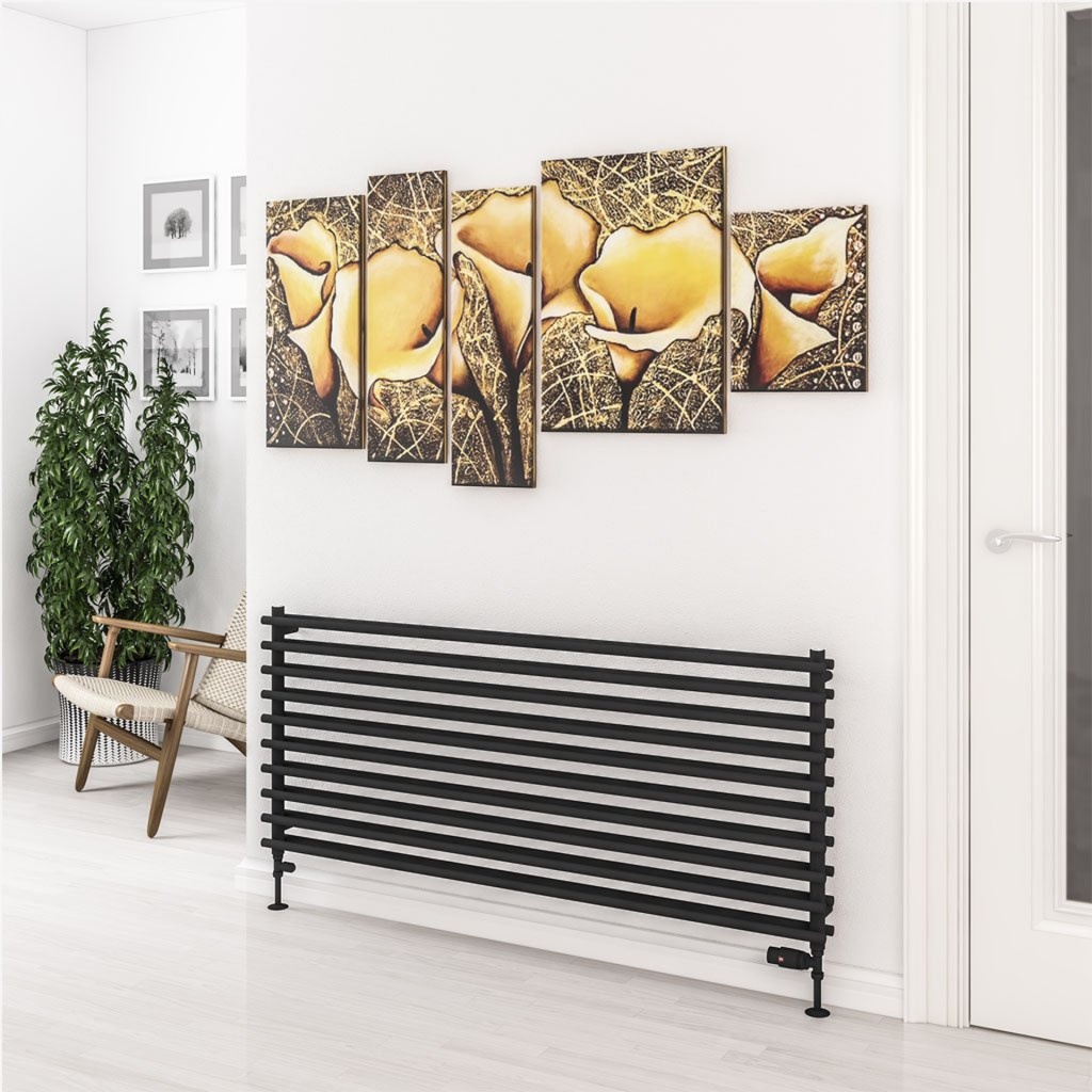 Murano 600 x 1400mm Radiator - Matt Black-2