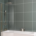P Shape Bath Screen Left Handed - Brushed Brass-1