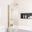 P Shape Bath Screen Left Handed - Brushed Brass-2