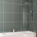 P Shape Bath Screen Right Handed - Brushed Brass-1