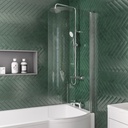 P Shape Bath Screen Right Handed - Chrome-1