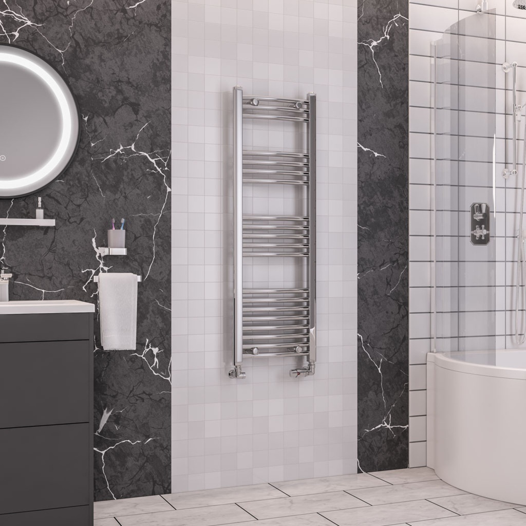 Wendover Curved Multirail 1200 x 400mm - Chrome-1