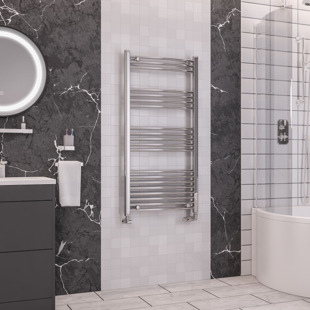 Wendover Curved Multirail 1200 x 600mm - Chrome-1