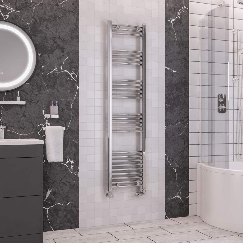 Wendover Curved Multirail 1600 x 400mm - Chrome-1