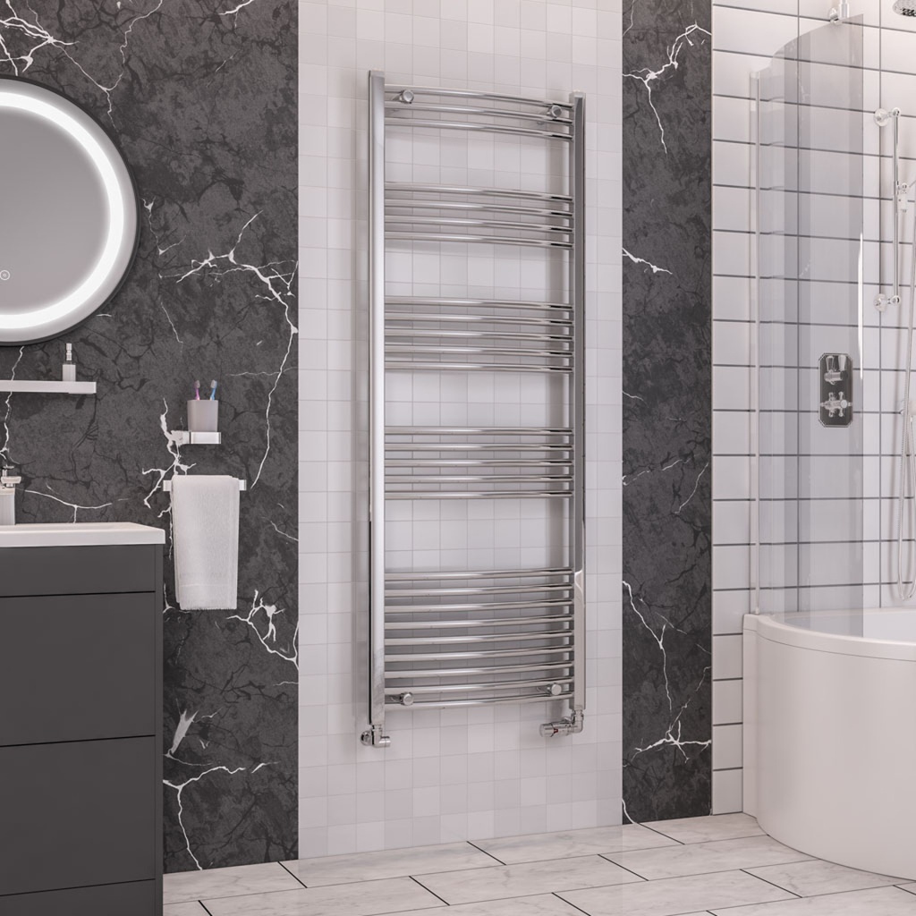Wendover Curved Multirail 1600 x 600mm - Chrome-1