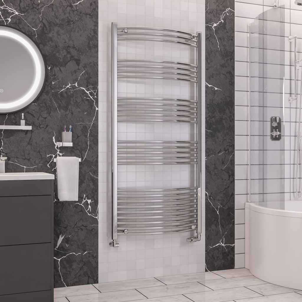 Wendover Curved Multirail 1600 x 750mm - Chrome-1