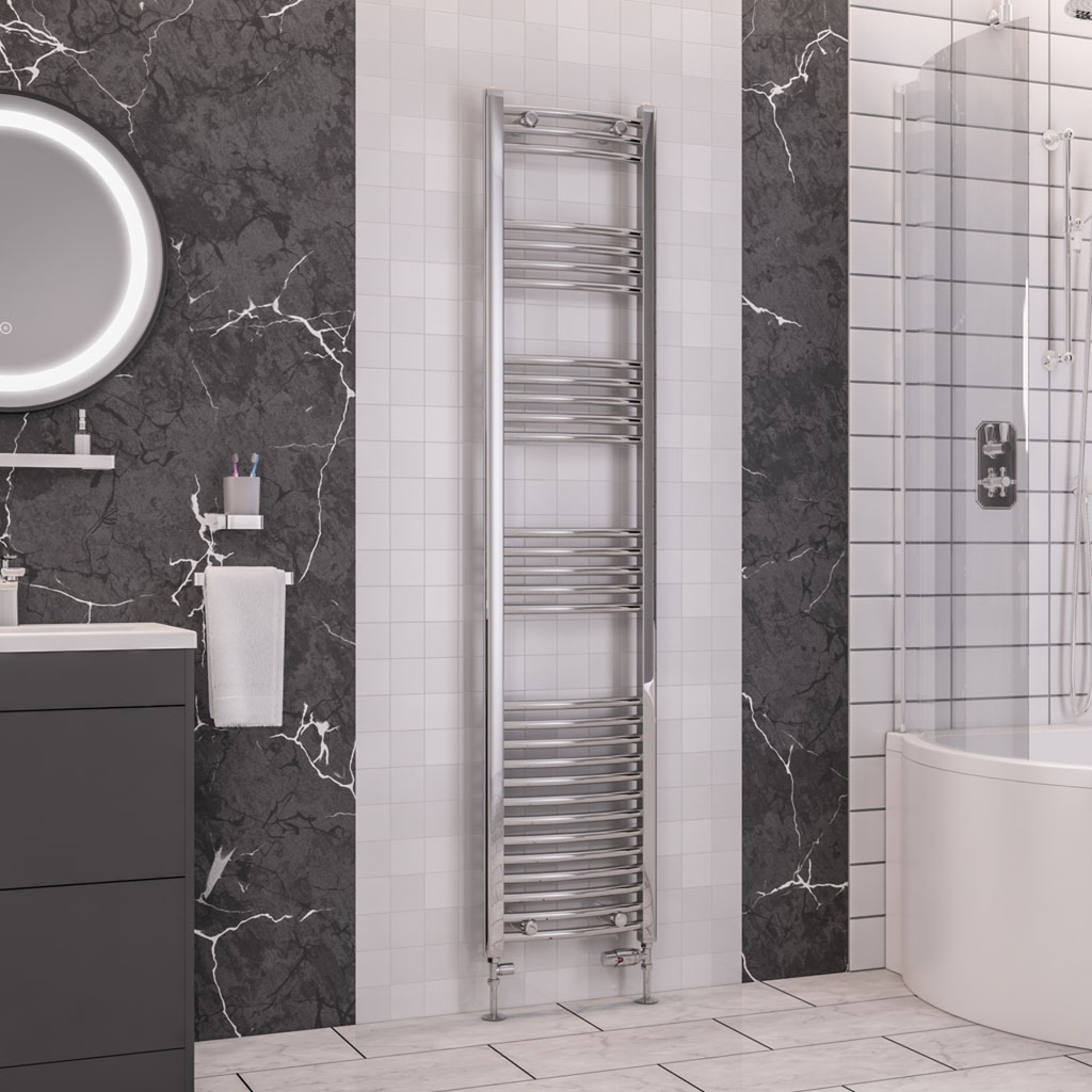 Wendover Curved Multirail 1800 x 400mm - Chrome-1