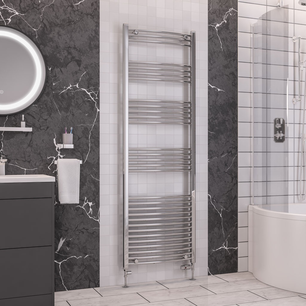 Wendover Curved Multirail 1800 x 600mm - Chrome-1